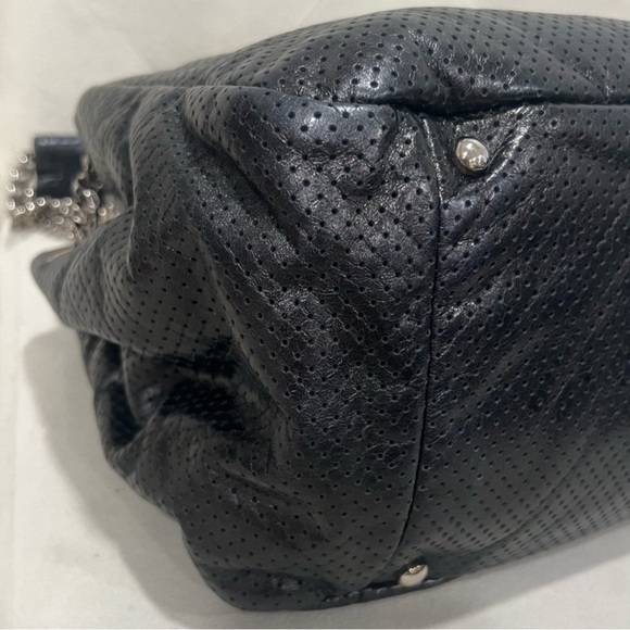 CHANEL Calfskin Perforated Drill Accordion Flap in grey - Picture 10 of 13